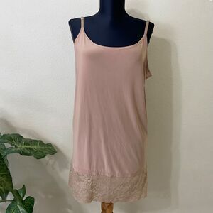 PURE STYLE Girlfriends Women's plus size 1X Cami Tank with Adj. Straps lace trim